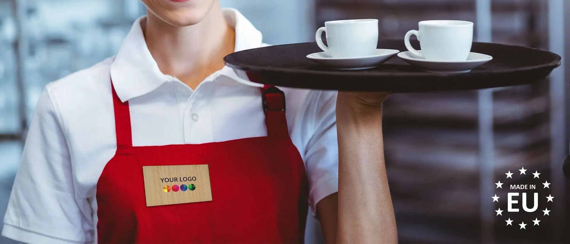 Eco Badges  Choose a sustainable appearance by using an Eco Badge made from bamboo.